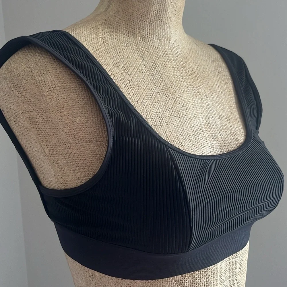 Frankie's Bikinis Drew Ribbed Bikini Top Large NWT